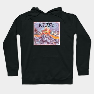 Volcano Eruption Iceland Litli Hrutur Batik style Hoodie